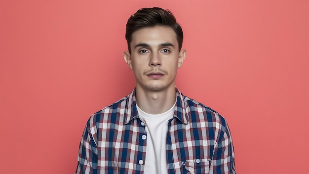 Portrait sérieux d'un jeune homme isolé sur un fond blanc de studio