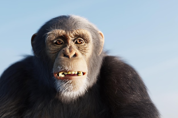 Portrait de singe chimpanzé gros plan visage extérieur