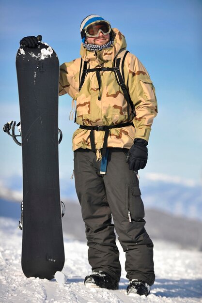 Photo portrait de snowboardeur