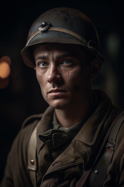 Portrait d'un soldat de la seconde guerre mondiale