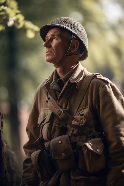 Portrait d'un soldat de la seconde guerre mondiale