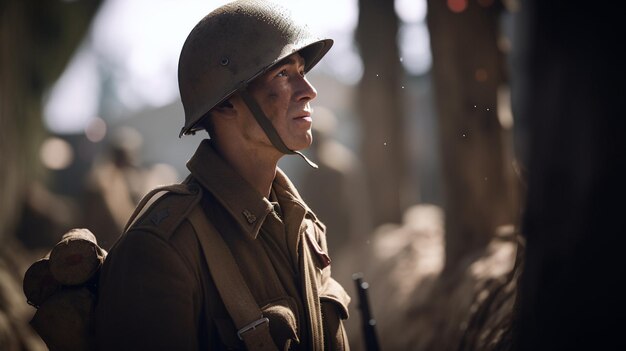 Portrait d'un soldat de la seconde guerre mondiale