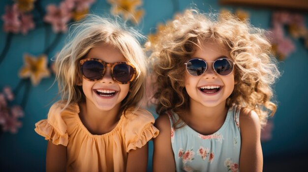 Le portrait souriant de deux belles amies