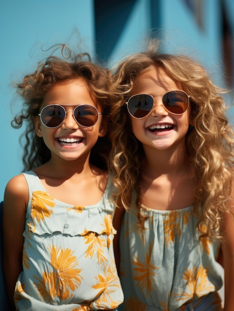 Le portrait souriant de deux belles amies