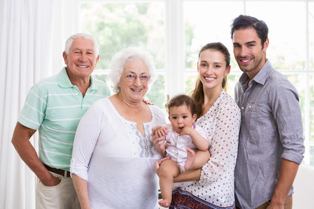 Portrait, sourire, famille, bébé