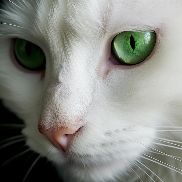 Portrait en studio de chat avec un joli visage avec le concept des yeux verts