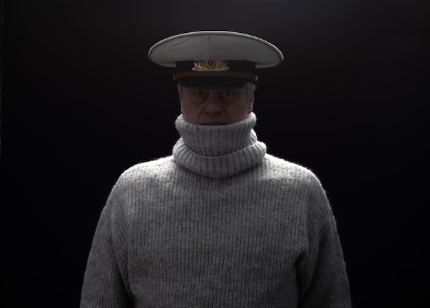 portrait en studio du capitaine du navire