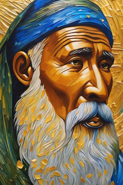 Portrait de style Van Gogh, image texturée, peinture sur toile, affiche de qualité imprimable
