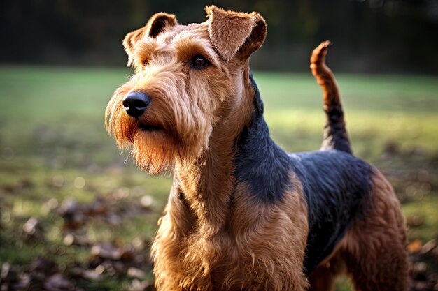 Portrait d'un terrier gallois sur une nature en gros plan photo coupée Ai art