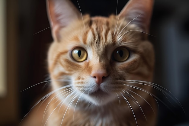 Portrait de tête d'un chat roux