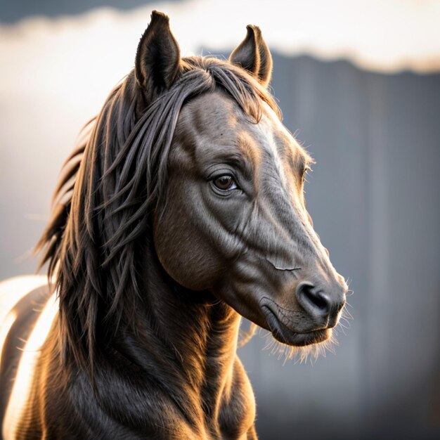 Photo portrait tête de cheval faire avec ai généré