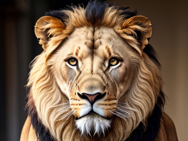 portrait tête de lion