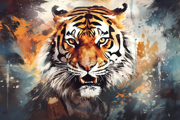 Un portrait d'un tigre sauvage Illustration