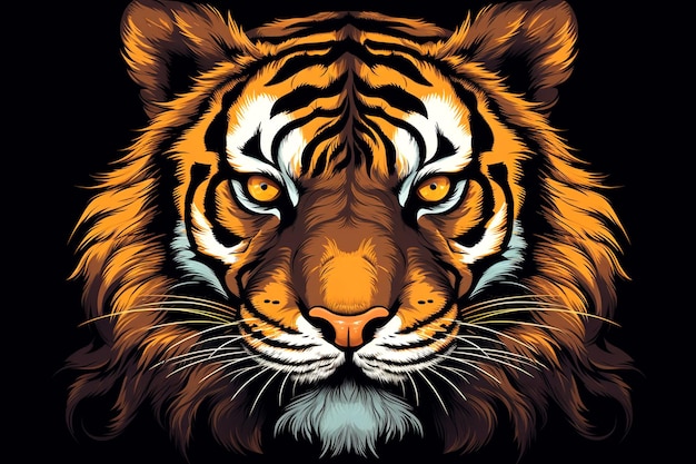 Un portrait d'un tigre sauvage Illustration