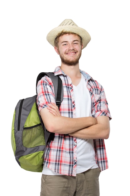 Portrait, touriste, homme