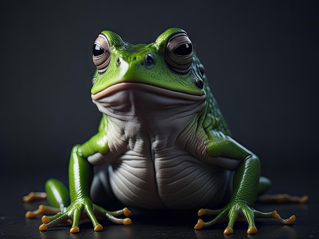 Portrait très détaillé de la grenouille ai générative