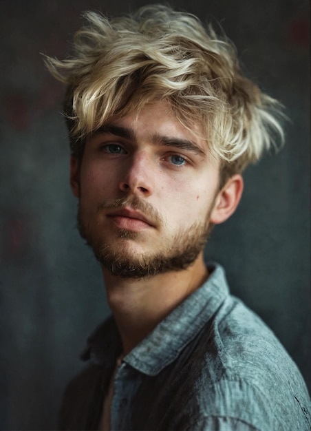 Portrait d'un type aux cheveux blonds