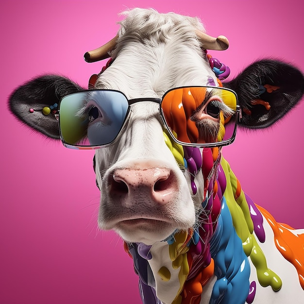 portrait d'une vache généré par ai