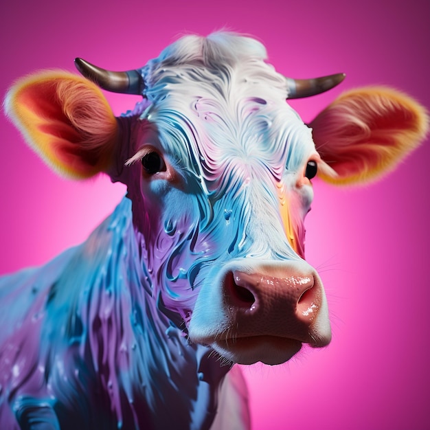 portrait d'une vache généré par ai