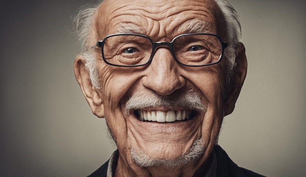 portrait d'un vieil homme âgé en gros plan vieil homme grand-père portrait d'un homme âgé regardant la caméra