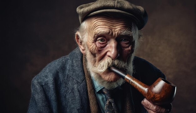 portrait d'un vieil homme âgé en gros plan vieil homme grand-père portrait d'un homme âgé regardant la caméra