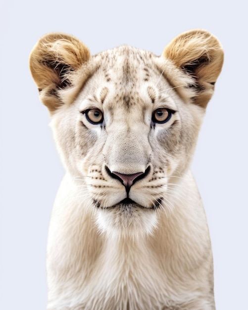 Portrait de visage d'animal sauvage sur un fond blanc isolé