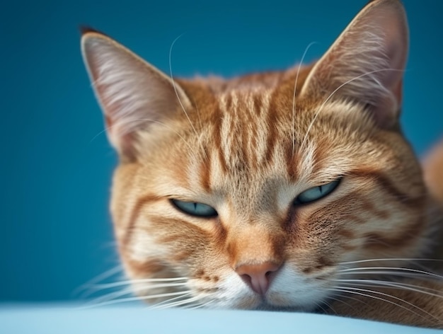 Portrait de visage de chat Kitty isolé sur fond Illustration de photo générée numériquement réaliste