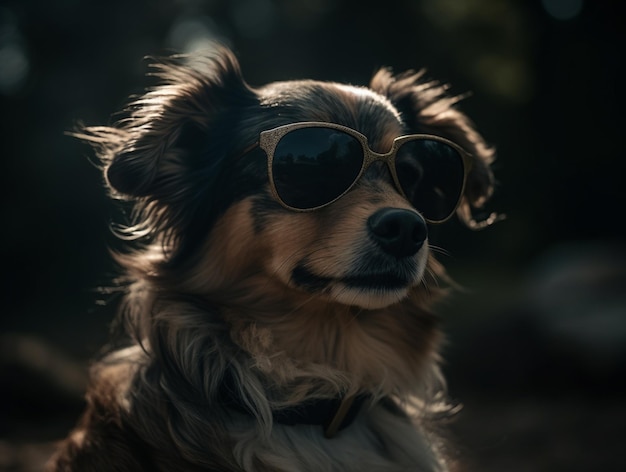 Portrait de visage de chien isolé sur fond Illustration photo numérique réaliste générée