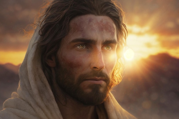 Portrait de visage de Jésus-Christ