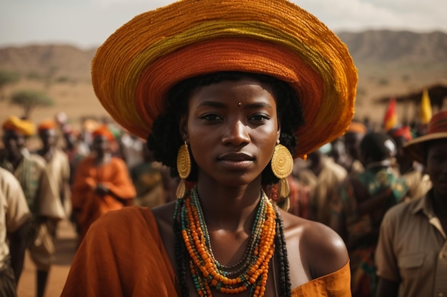 Portrait des visages des femmes africaines