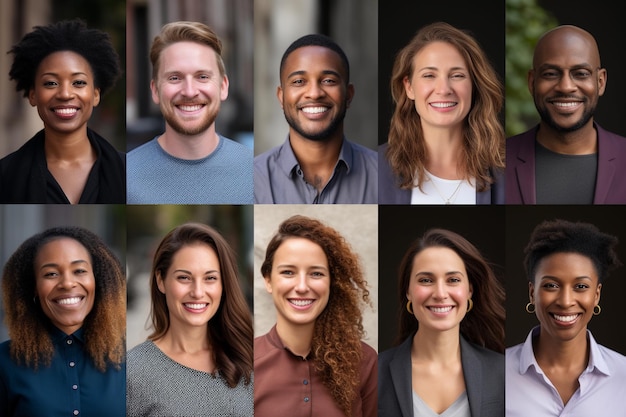 Portraits d'hommes d'affaires divers et heureux souriant