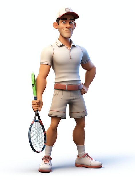 Portraits de personnages 3D du tennis