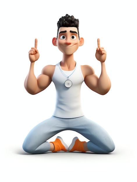 Portraits de personnages 3D du yoga