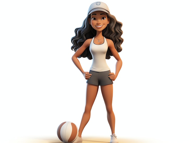 Photo portraits de personnages 3d de volley-ball