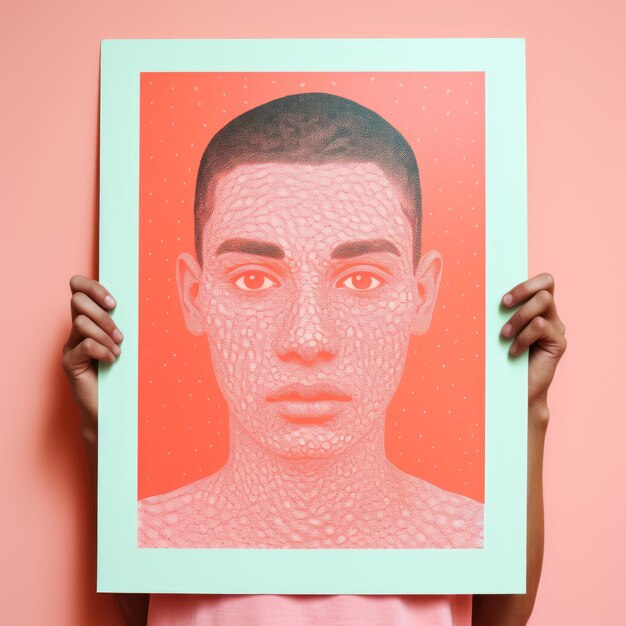 Photo des portraits pointillistes minimaux une fusion de josan gonzalez et de l'impression lith