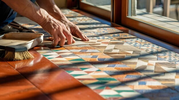 Pose de carreaux de céramique