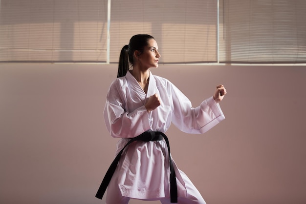 Pose de combattant de taekwondo