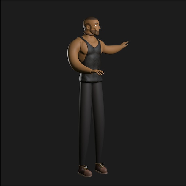 pose de conception de modèle 3d de méchant pour le personnage de modèle 3d man