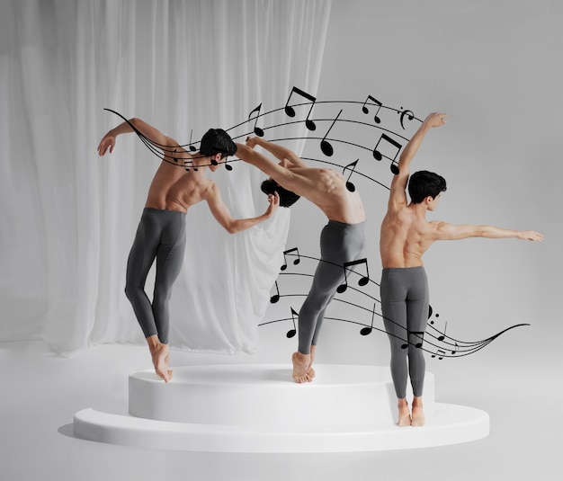 Des poses d'un collage de danseurs