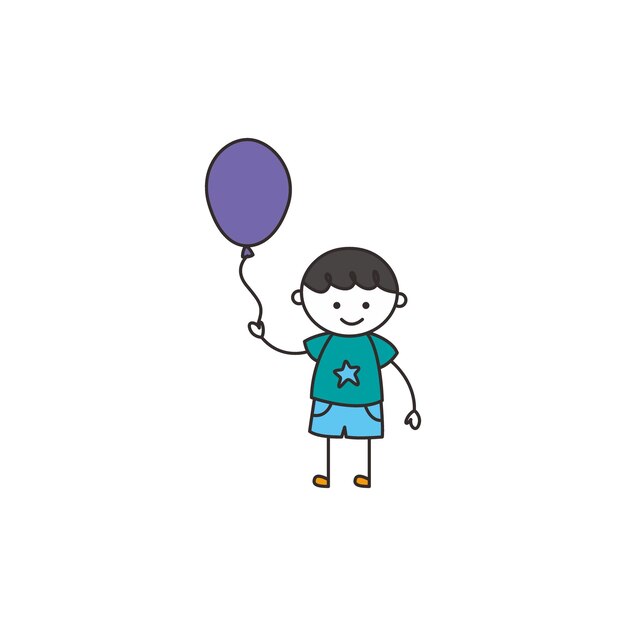 Les poses mignons des enfants de dessins animés sont simples.