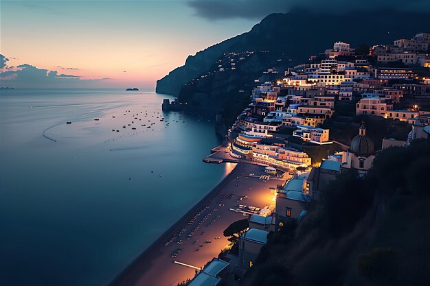 Positano, une ville balnéaire d'Ottolenci, photographiée en détail