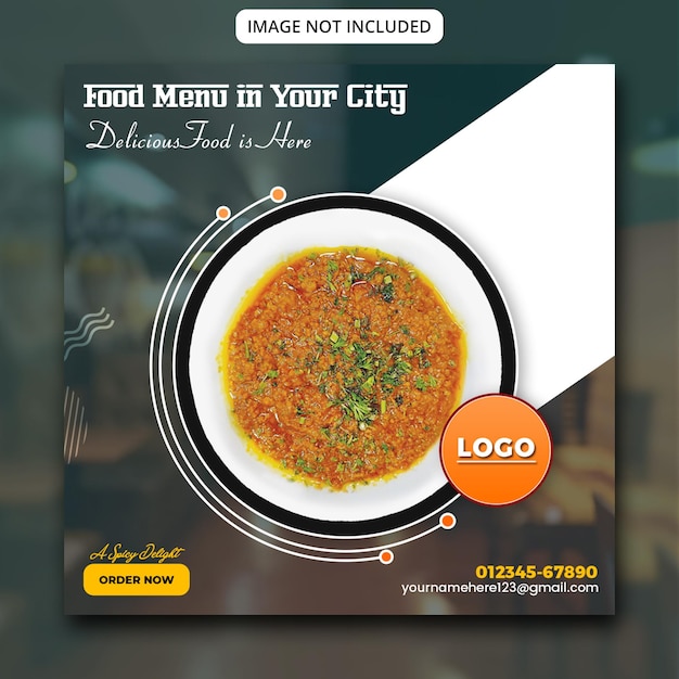 Post du restaurant pour les médias sociaux