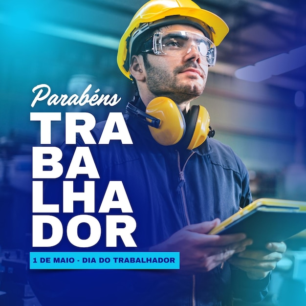 Post Instagram Dia do Trabalhador Simples Azul 1 Il s'agit d'une vidéo qui a été postée sur Instagram.