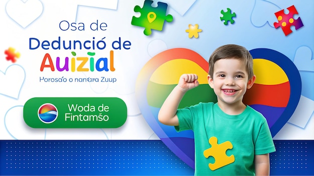 Un post sur les réseaux sociaux à l'occasion de la Journée mondiale de la sensibilisation à l'autisme au Brésil portugais