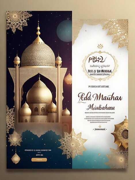 Photo un post sur les réseaux sociaux de psd eid mubarak