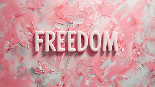 Poste artistique horizontal créatif du concept Rose Marble Freedom