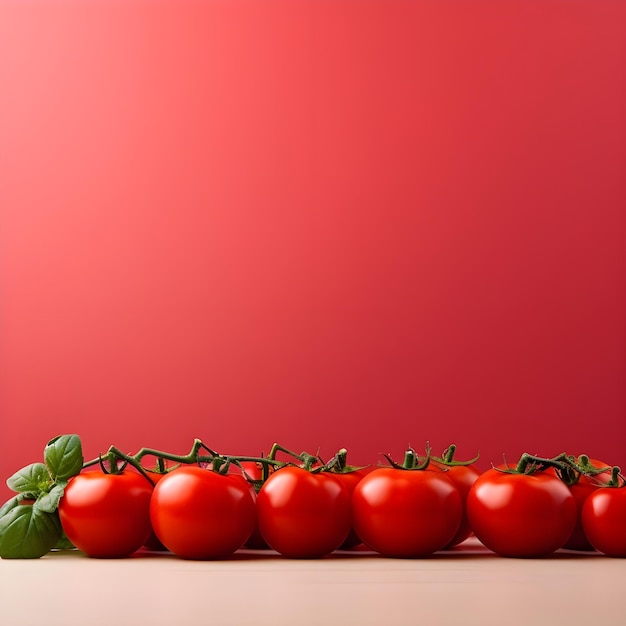 Photo poste créatif et professionnel sur les médias sociaux de tomates fraîches de ferme rouge dans des couleurs vives