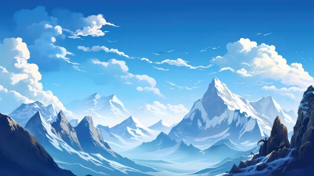 Photo poste du mont everest par jour ensoleillé avec vue sur le ciel bleu