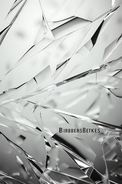 Poster de briser les barrières Texte avec du verre brisé Noir et blanc Art de conception 2D Post créatif