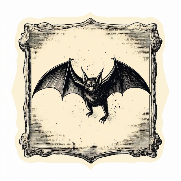 Poster de chauve-souris de style vintage avec un design sombre et effrayant